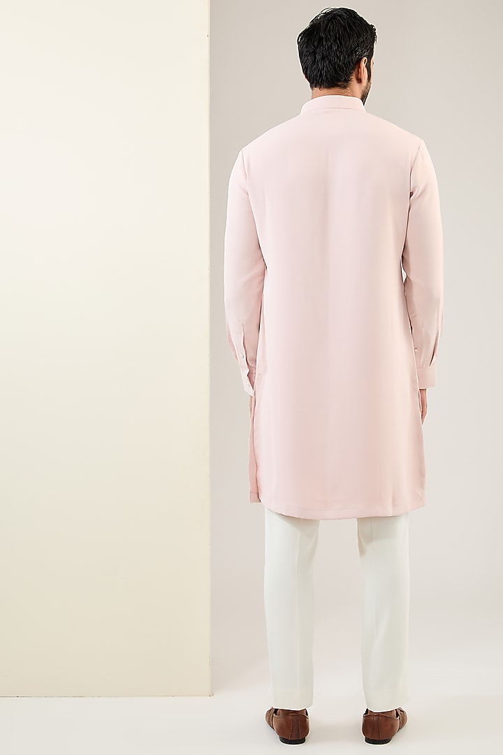 Pink Viscose Suiting Knit Nehru Jacket Set by Qbik Men at Pernia's Pop Up Shop