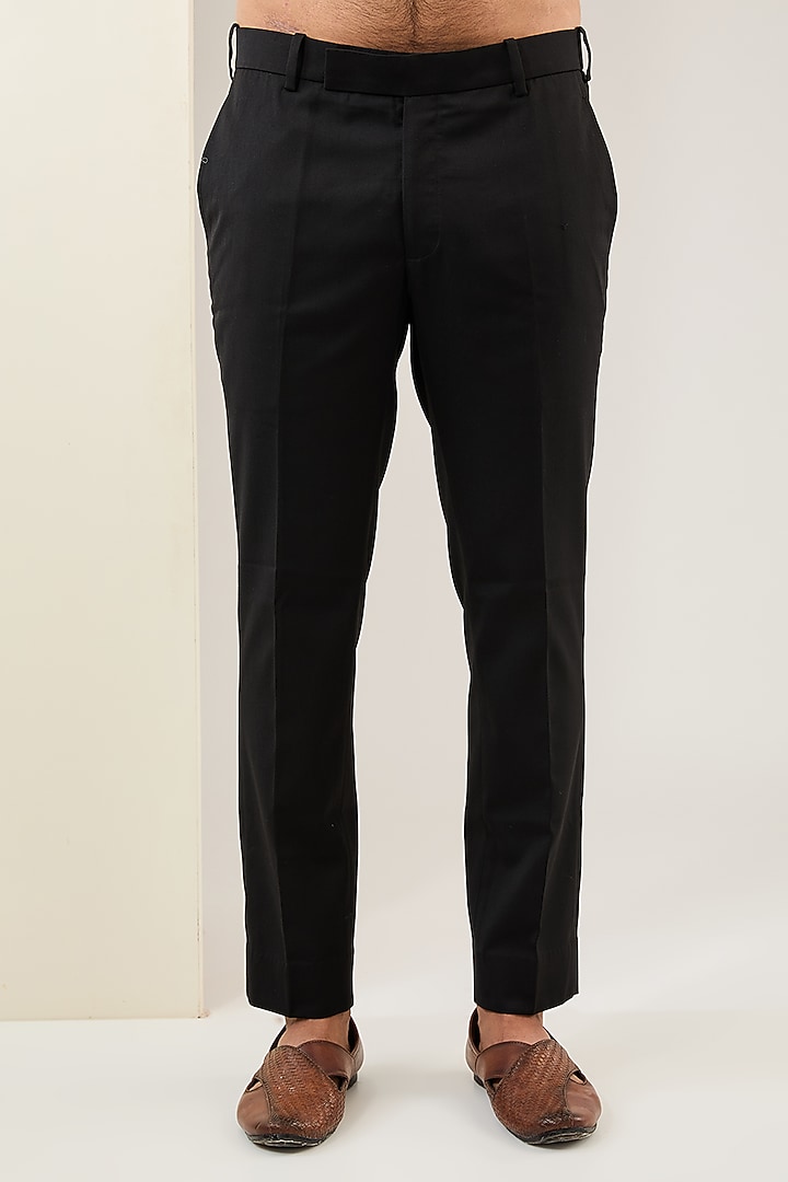Black Viscose Wool Sequins Embroidered Groom Indowestern Set by Qbik Men at Pernia's Pop Up Shop