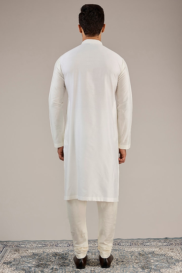 Ivory Jacquard Hand Embroidered Groom Sherwani Set by Qbik Men at Pernia's Pop Up Shop
