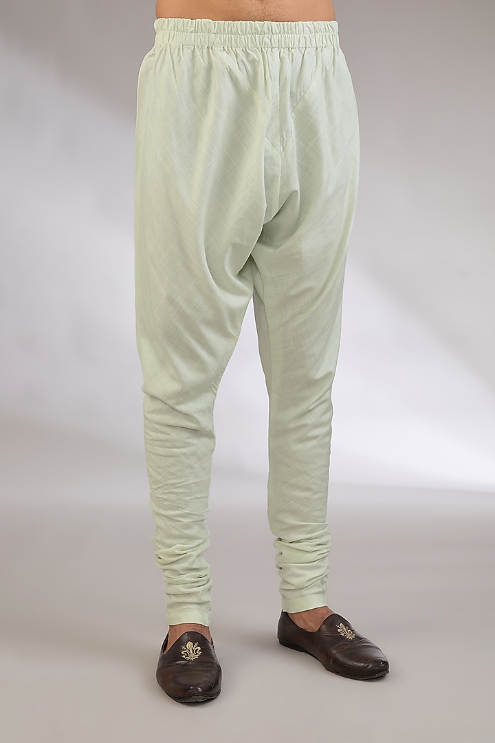 Mint Cotton Matka Embroidered Kurta Set by Qbik Men at Pernia's Pop Up Shop