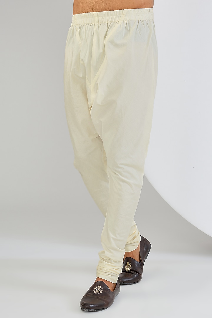 Cream Silk Thread Embroidered Kurta Set by Qbik Men at Pernia's Pop Up Shop