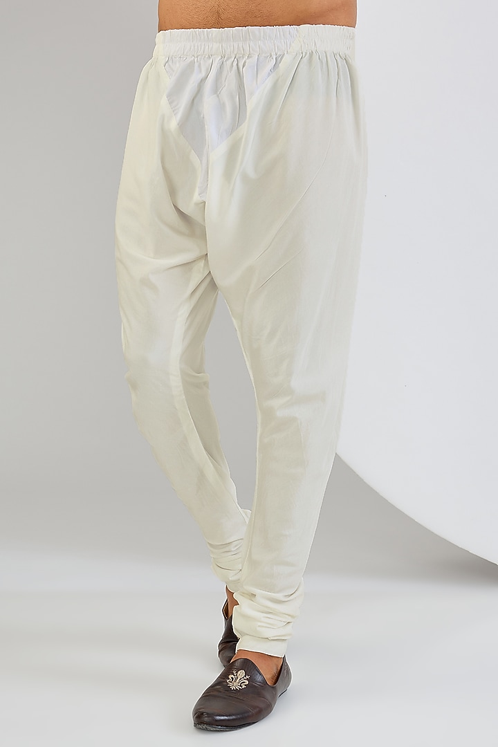 Ivory Silk Thread Embroidered Kurta Set by Qbik Men at Pernia's Pop Up Shop