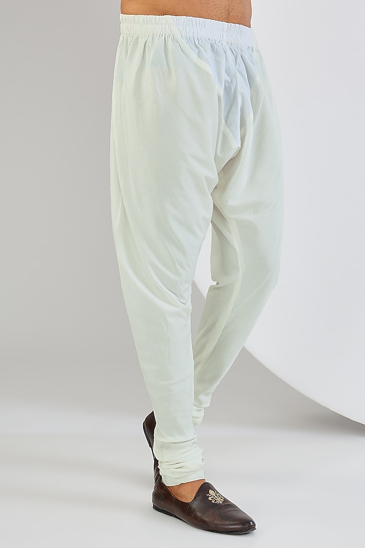 Powder Blue Georgette Thread Embroidered Kurta Set by Qbik Men at Pernia's Pop Up Shop