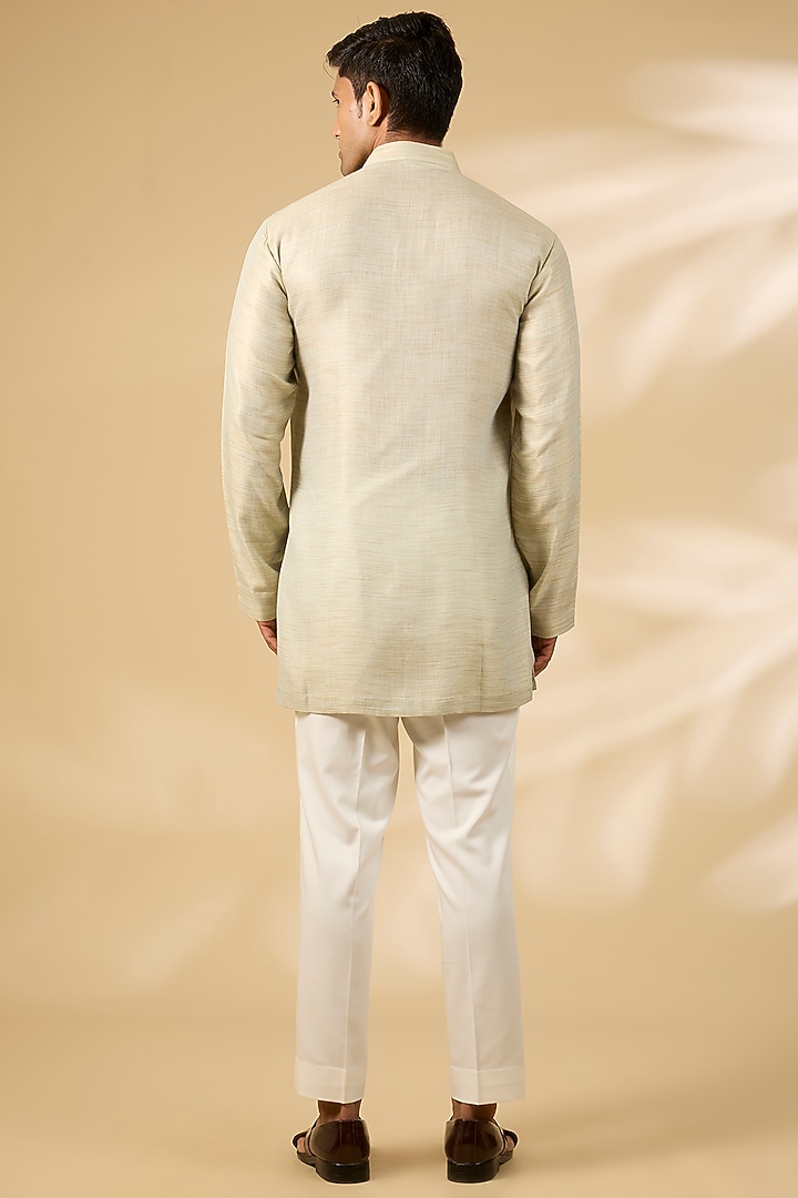 Multi-Colored Jacquard Embroidered Groom Indowestern Set by Qbik Men at Pernia's Pop Up Shop