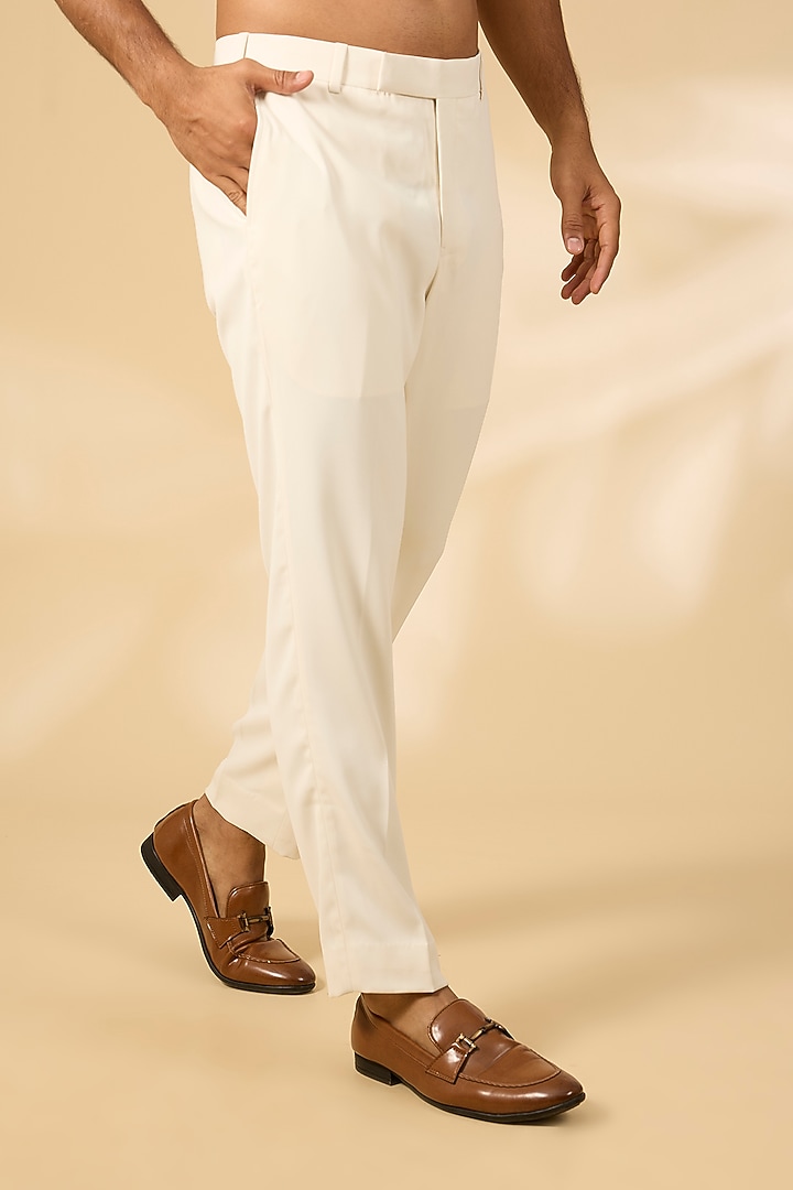 Ivory Polyester Tuxedo Set by Qbik Men at Pernia's Pop Up Shop
