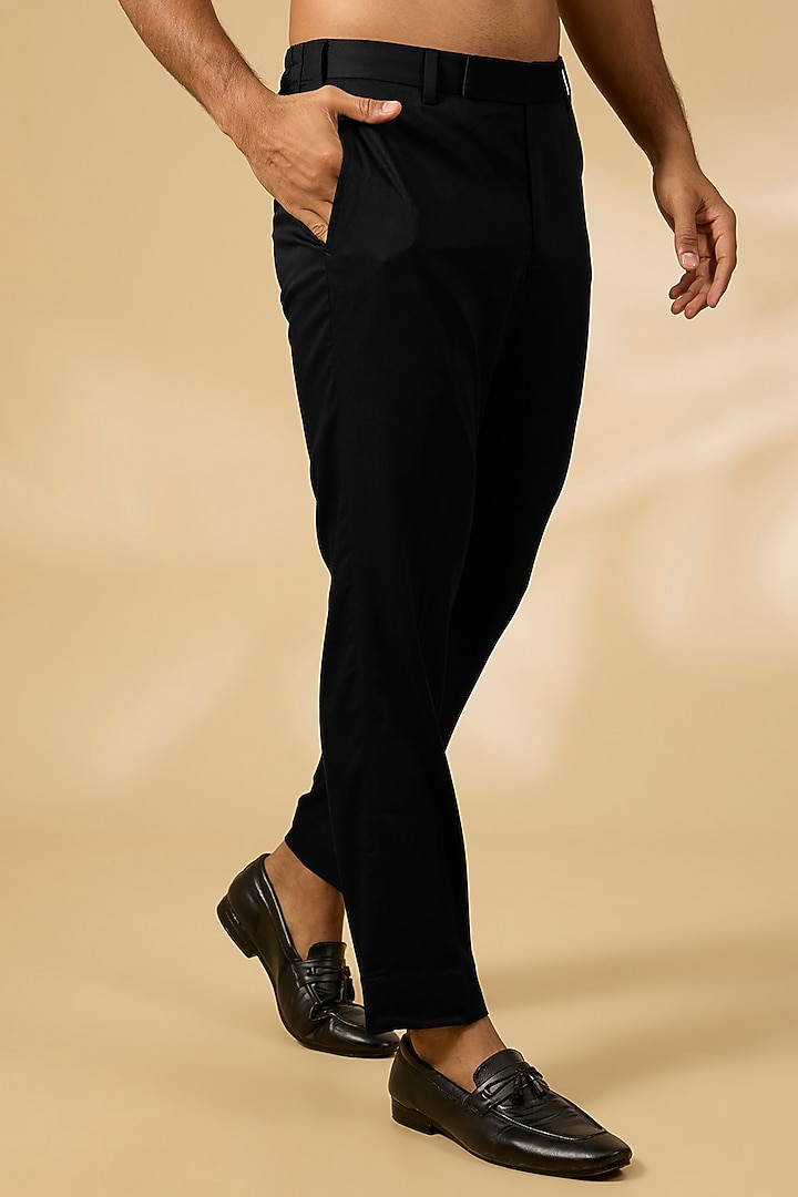 Black Georgette Kurta Set by Qbik Men at Pernia's Pop Up Shop