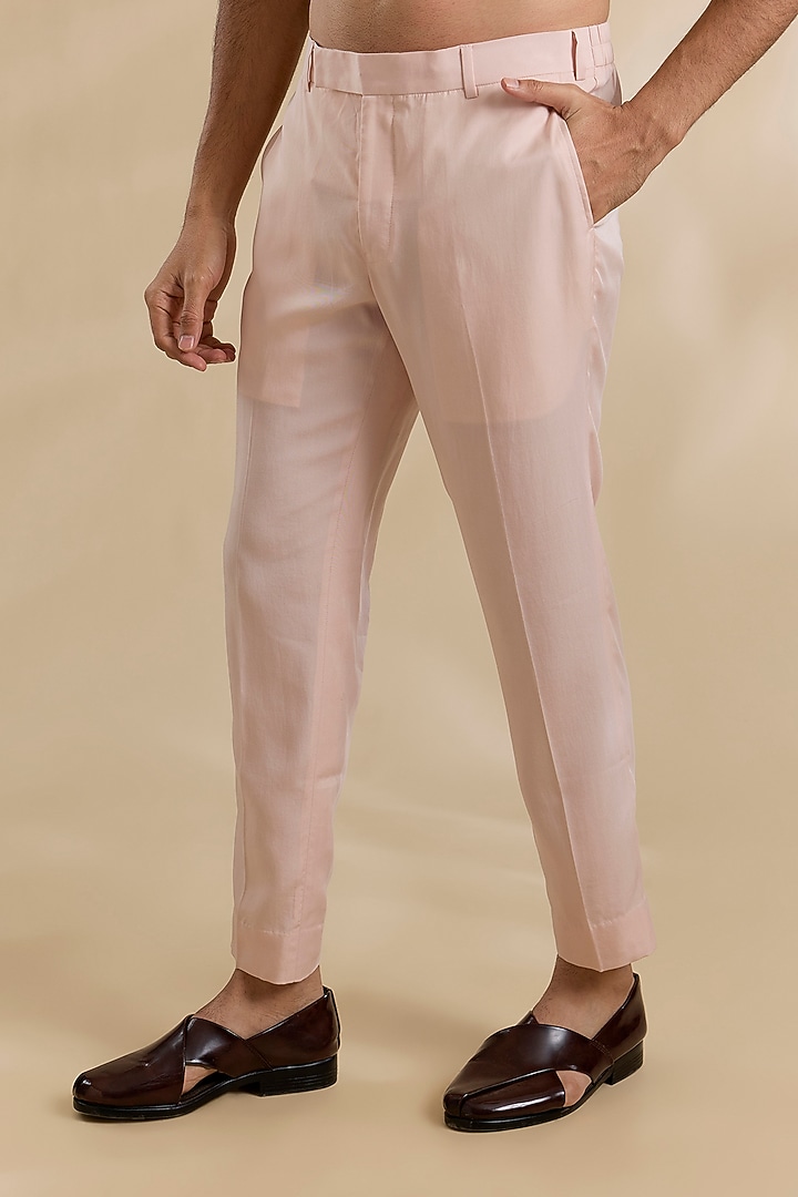 Blush Pink Tencel Kurta Set by Qbik Men at Pernia's Pop Up Shop