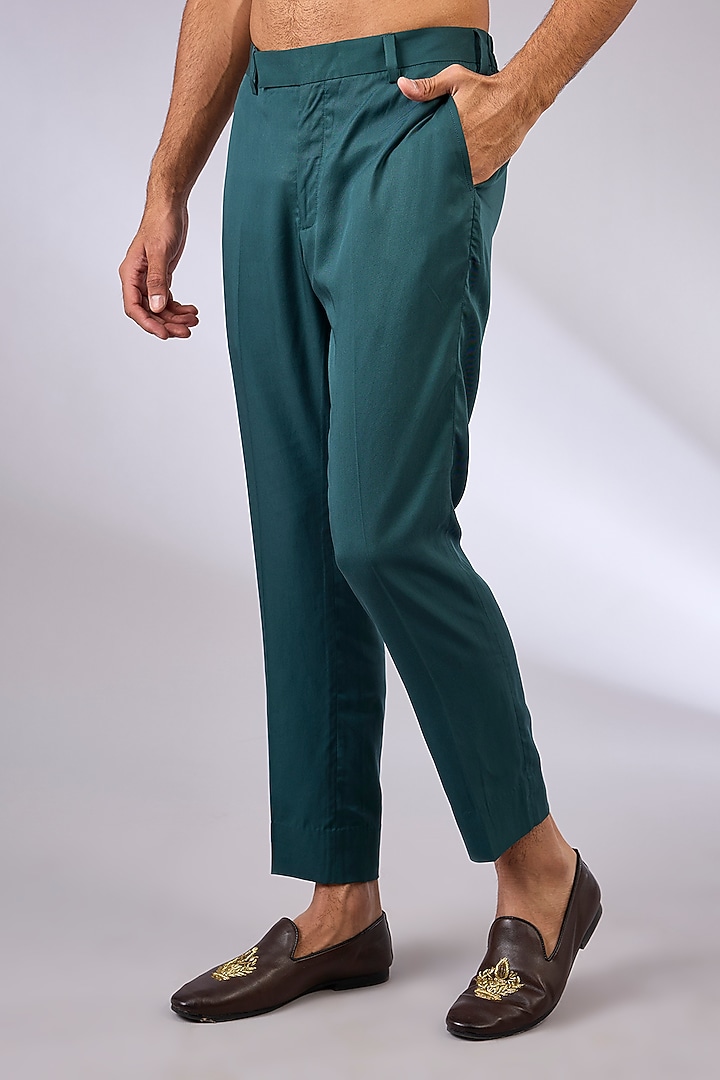 Teal Cotton & Cotton Matka Kurta Set by Qbik Men at Pernia's Pop Up Shop