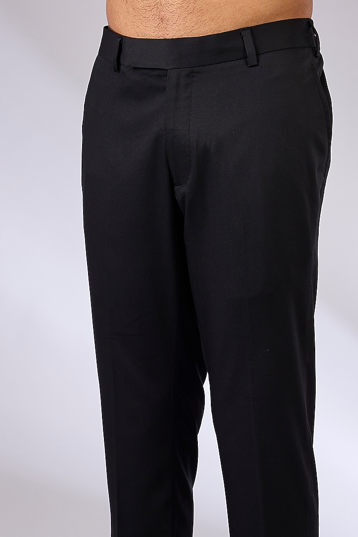 Black Cotton & Cotton Matka Pants by Qbik Men at Pernia's Pop Up Shop