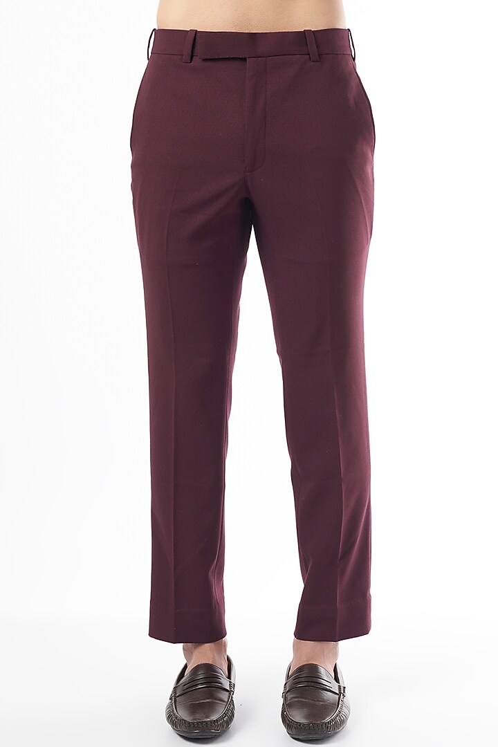 Wine Wedding Bandhgala Jacket Set by Qbik Men at Pernia's Pop Up Shop