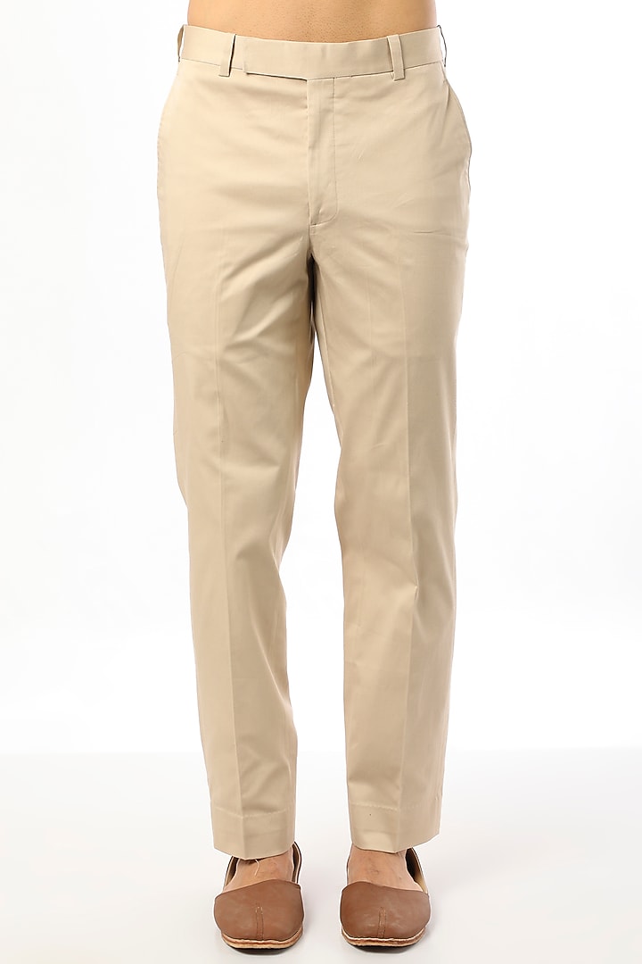 Beige Matka Silk Indo Western Set by Qbik Men at Pernia's Pop Up Shop