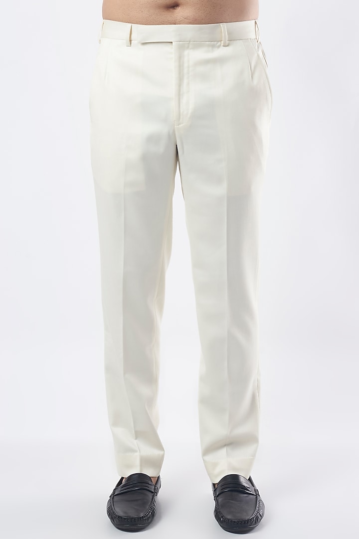 White Georgette Embroidered Wedding Indowestern set by Qbik Men at Pernia's Pop Up Shop