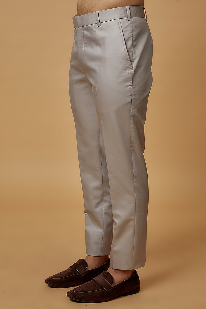 Pink & Grey Bamboo Silk Indo-Western Set by Qbik Men at Pernia's Pop Up Shop