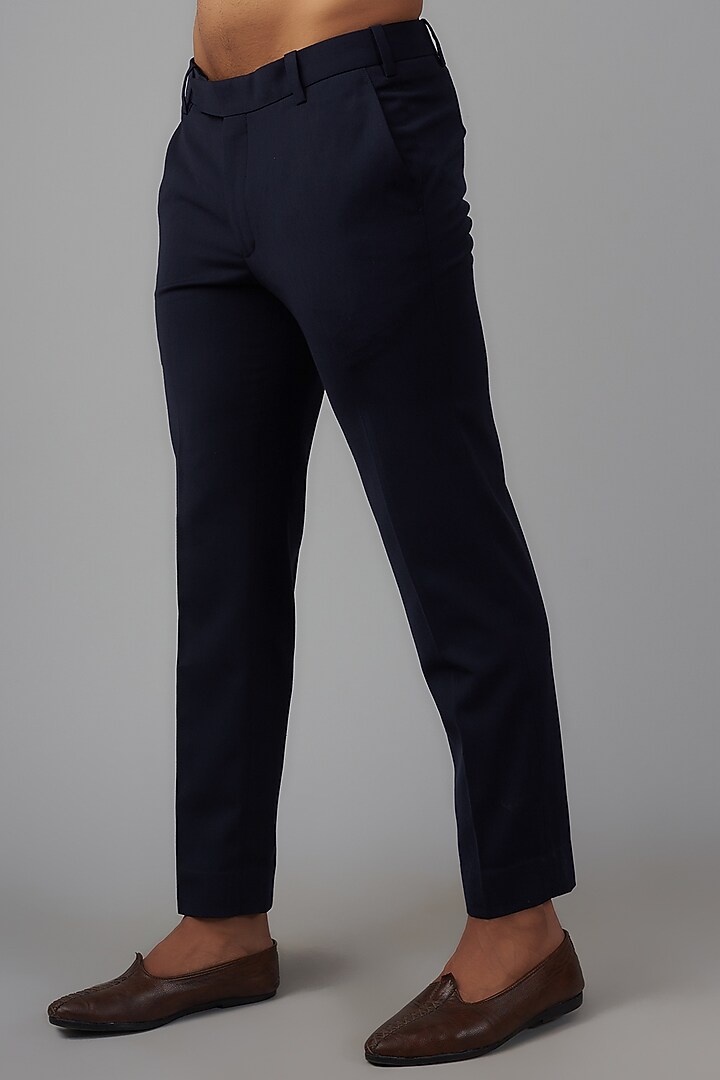 Blue Silk Embellished Groom Indowestern Set by Qbik Men at Pernia's Pop Up Shop