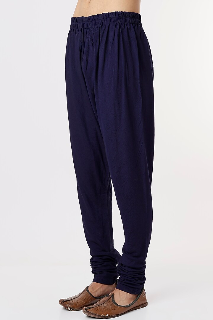 Midnight Blue Embroidered Indo Western Set by Qbik Men at Pernia's Pop Up Shop