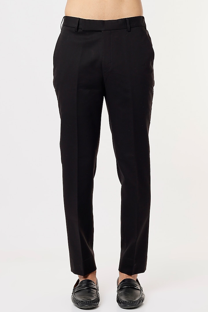Black Viscose Wool Kurta Set With Drape by Qbik Men at Pernia's Pop Up Shop
