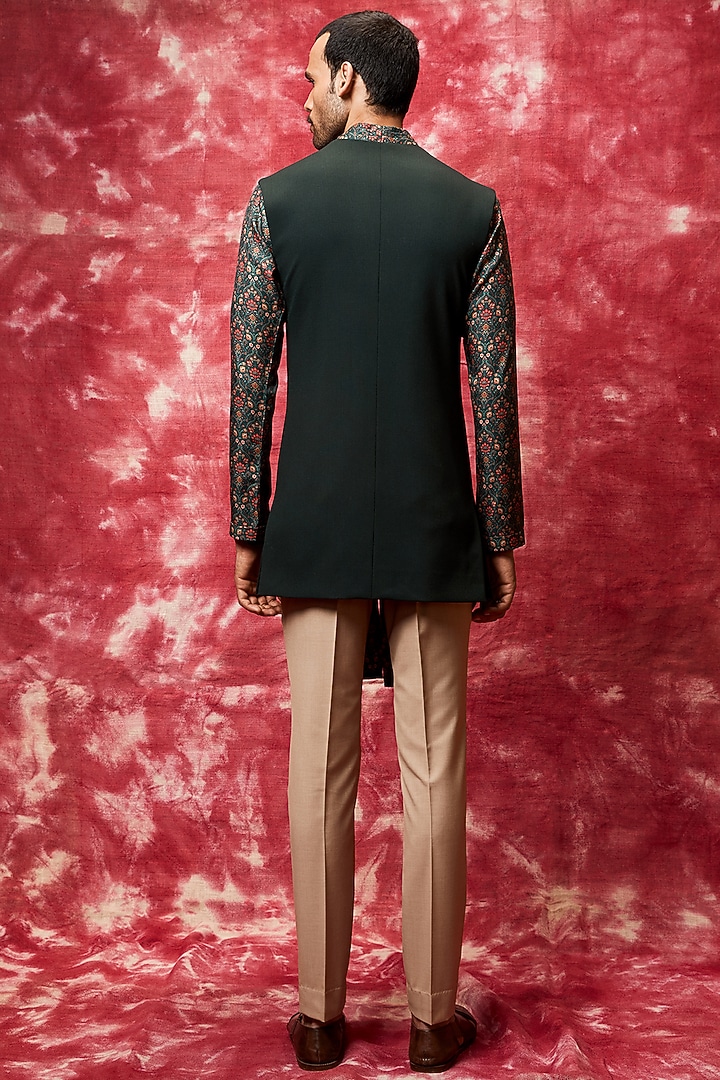 Bottle Green Wedding Indowestern Set
by Qbik Men at Pernia's Pop Up Shop