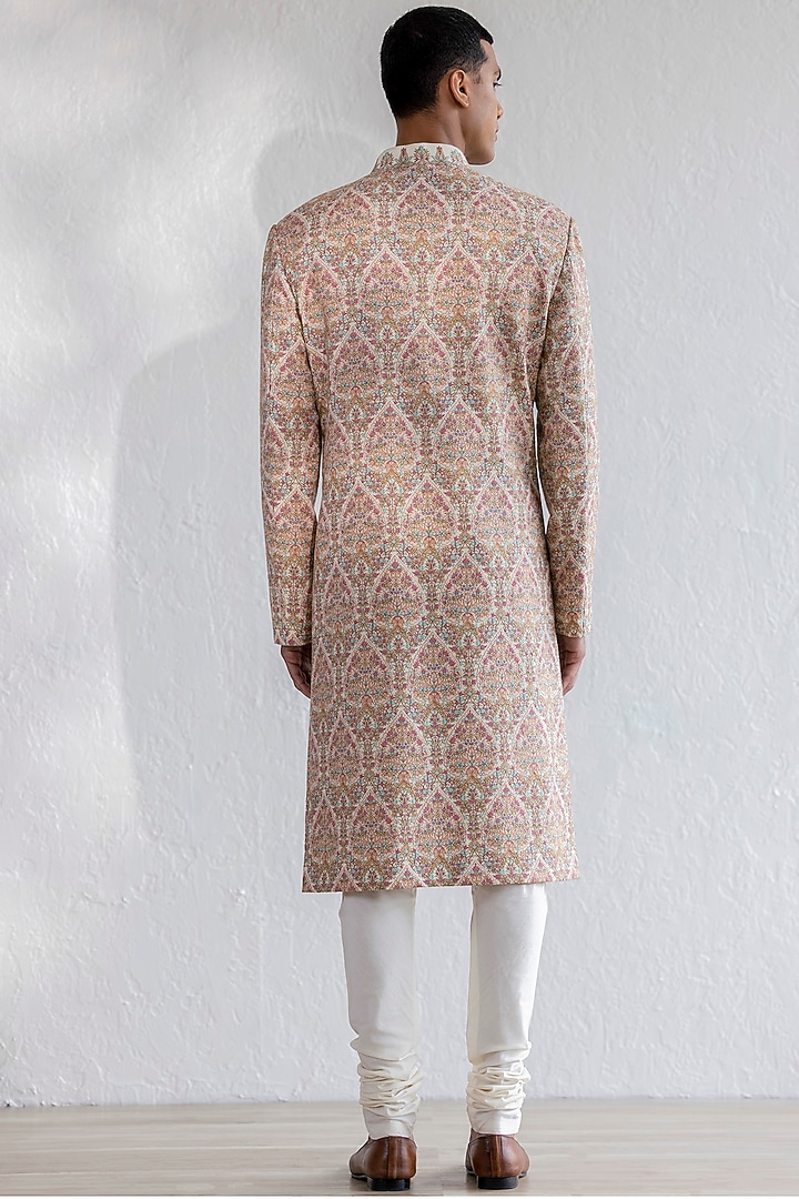 Multi-Colored Kashmiri Embroidered Groom Sherwani Set by Qbik Men at Pernia's Pop Up Shop
