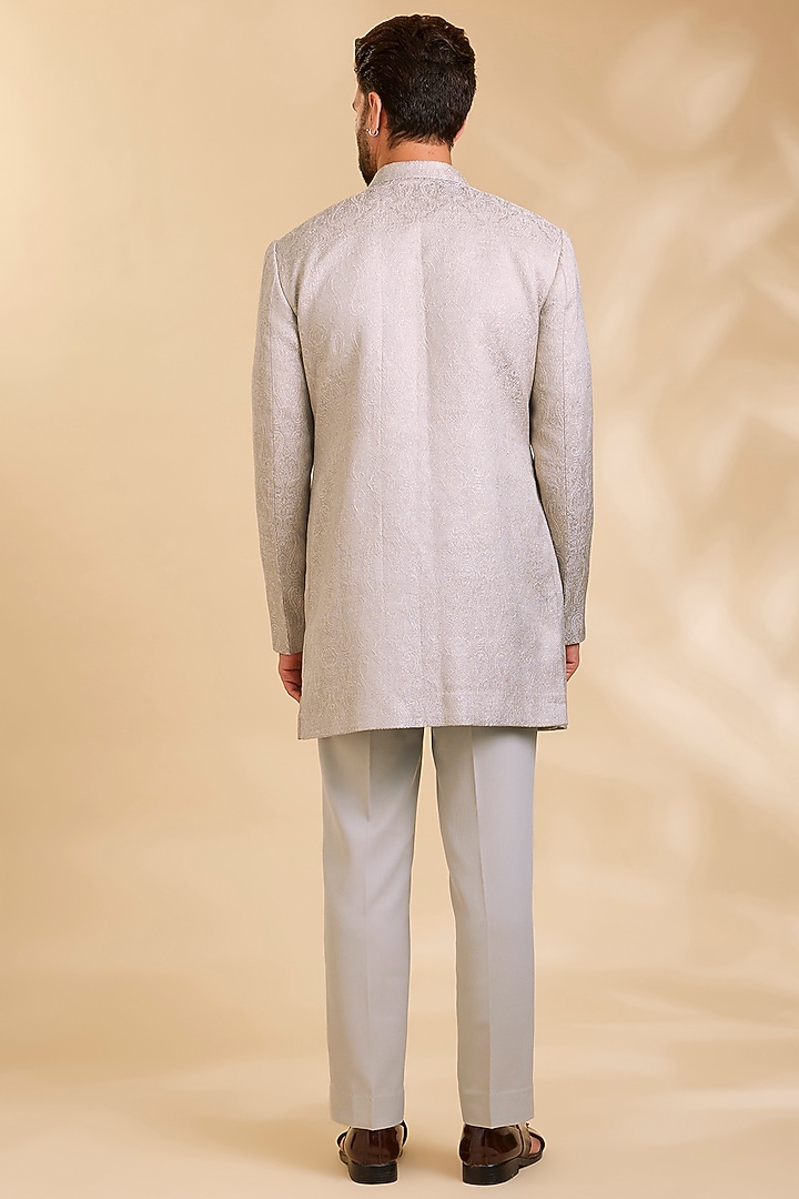 Ivory Silk Groom Indowestern Set by Qbik Men at Pernia's Pop Up Shop