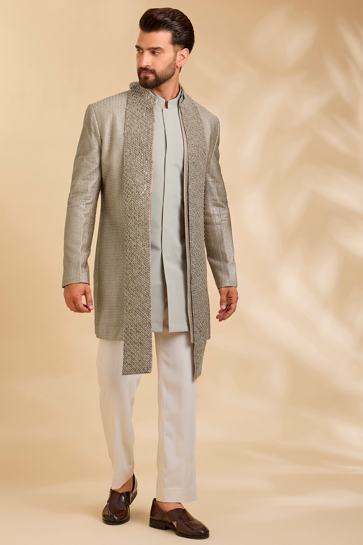 Qbik Sage Silk Indowestern Set