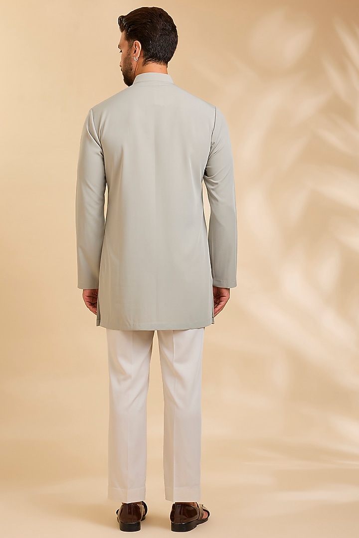 Sage Silk Groom Indowestern Set by Qbik Men at Pernia's Pop Up Shop