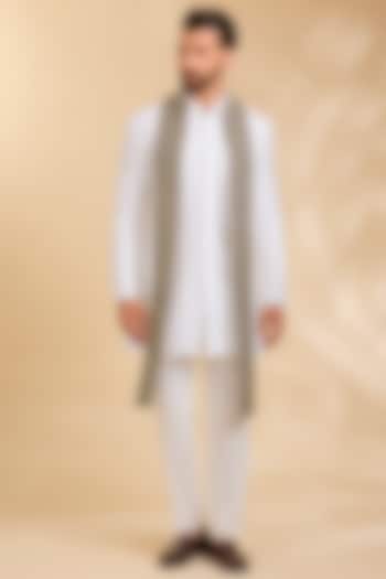 Ivory Silk Groom Indowestern Set by Qbik Men at Pernia's Pop Up Shop