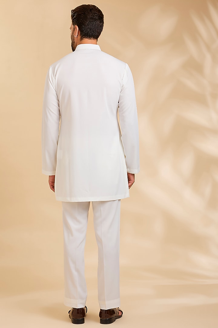 Ivory Silk Groom Indowestern Set by Qbik Men at Pernia's Pop Up Shop