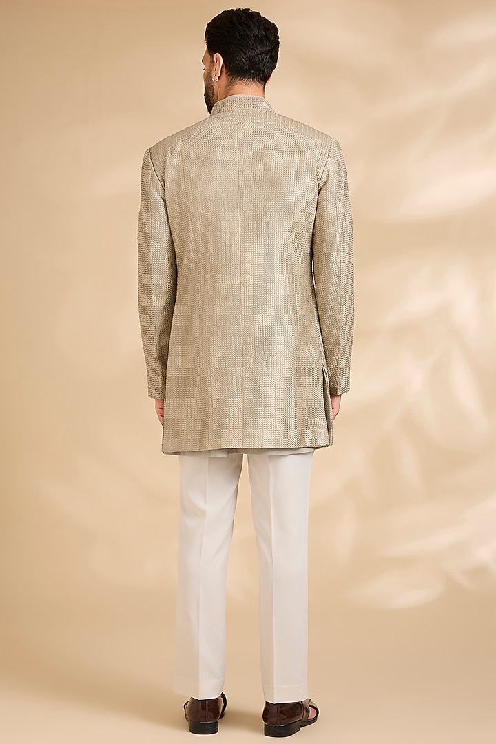Sage Silk Groom Indowestern Set by Qbik Men at Pernia's Pop Up Shop