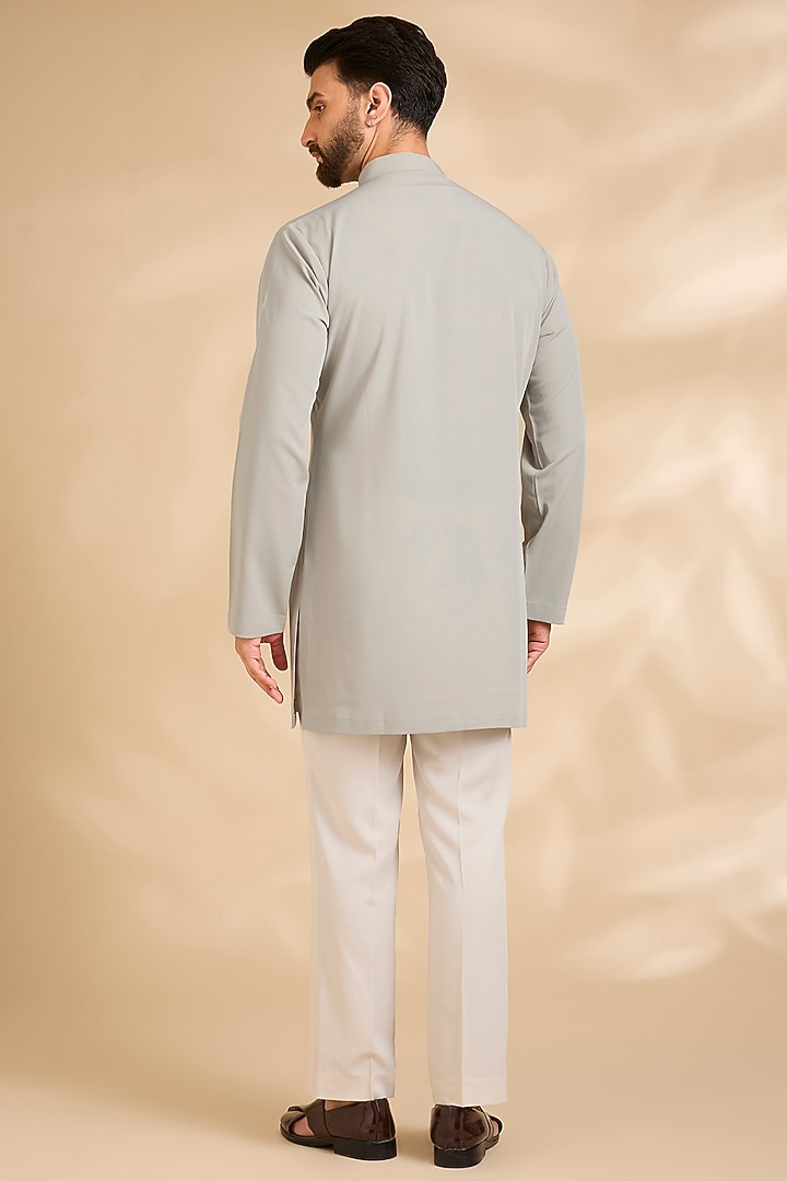Sage Silk Groom Indowestern Set by Qbik Men at Pernia's Pop Up Shop