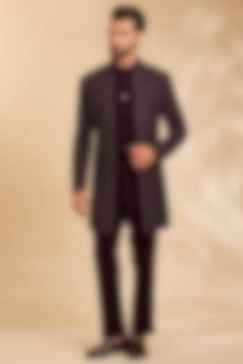 Wine Suiting Groom Indowestern Set by Qbik Men at Pernia's Pop Up Shop