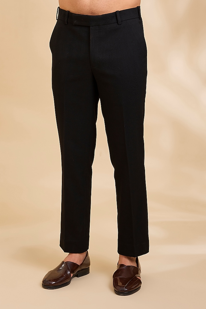 Black Silk Groom Indowestern Set by Qbik Men at Pernia's Pop Up Shop