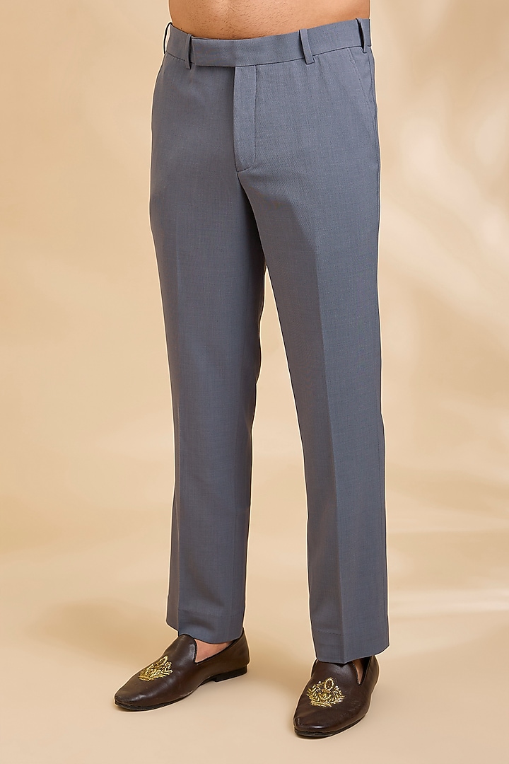 Grey Linen Silk Chanderi Kurta Set by Qbik Men at Pernia's Pop Up Shop