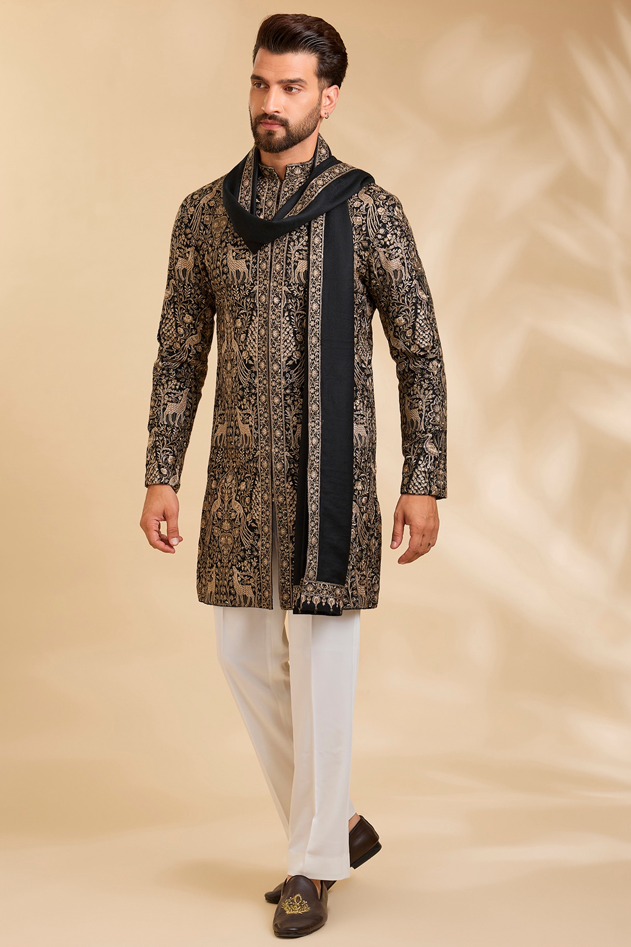 Qbik Black Silk Kurta Set