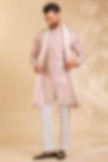 Ivory Silk Kurta Set by Qbik Men at Pernia's Pop Up Shop