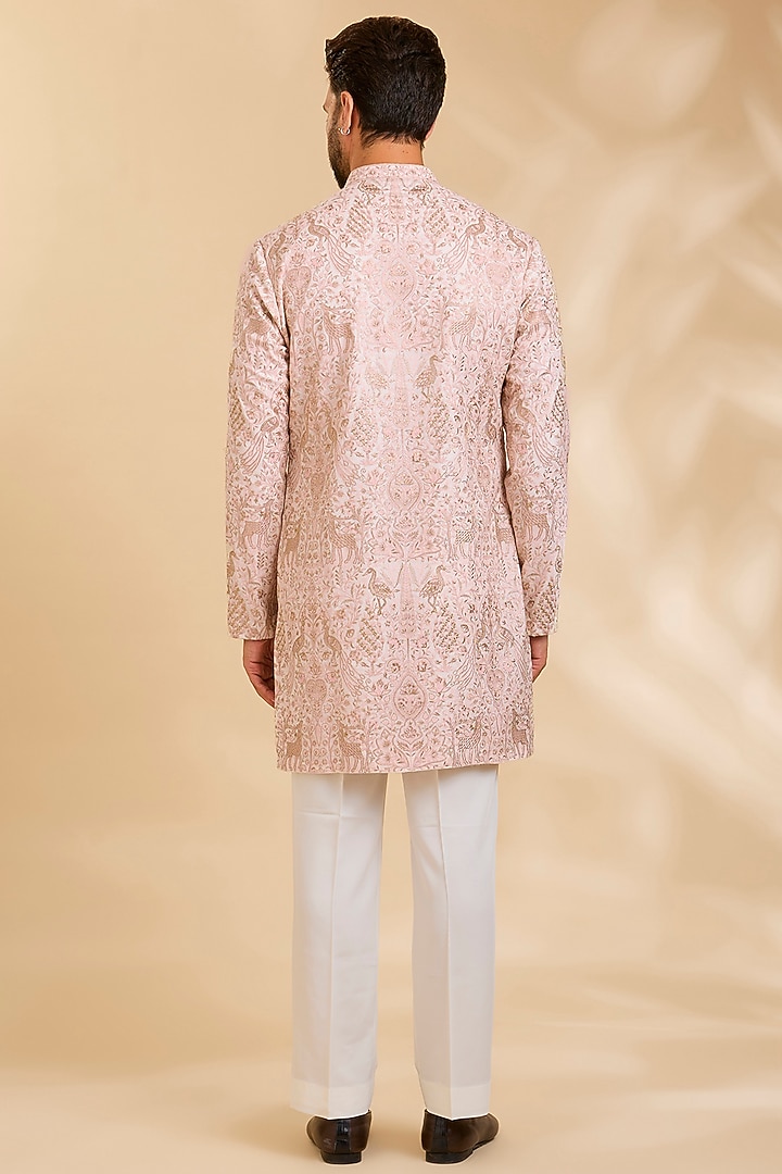 Ivory Silk Kurta Set by Qbik Men at Pernia's Pop Up Shop