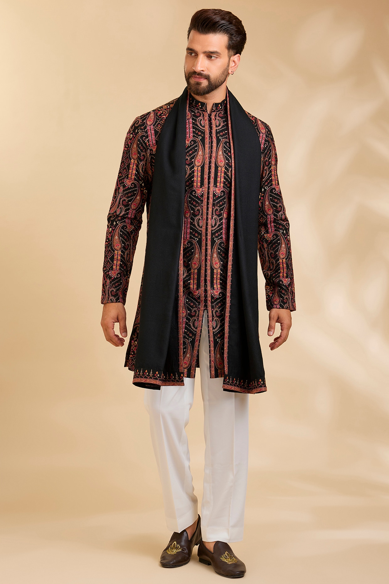 Qbik Black Silk Kurta Set