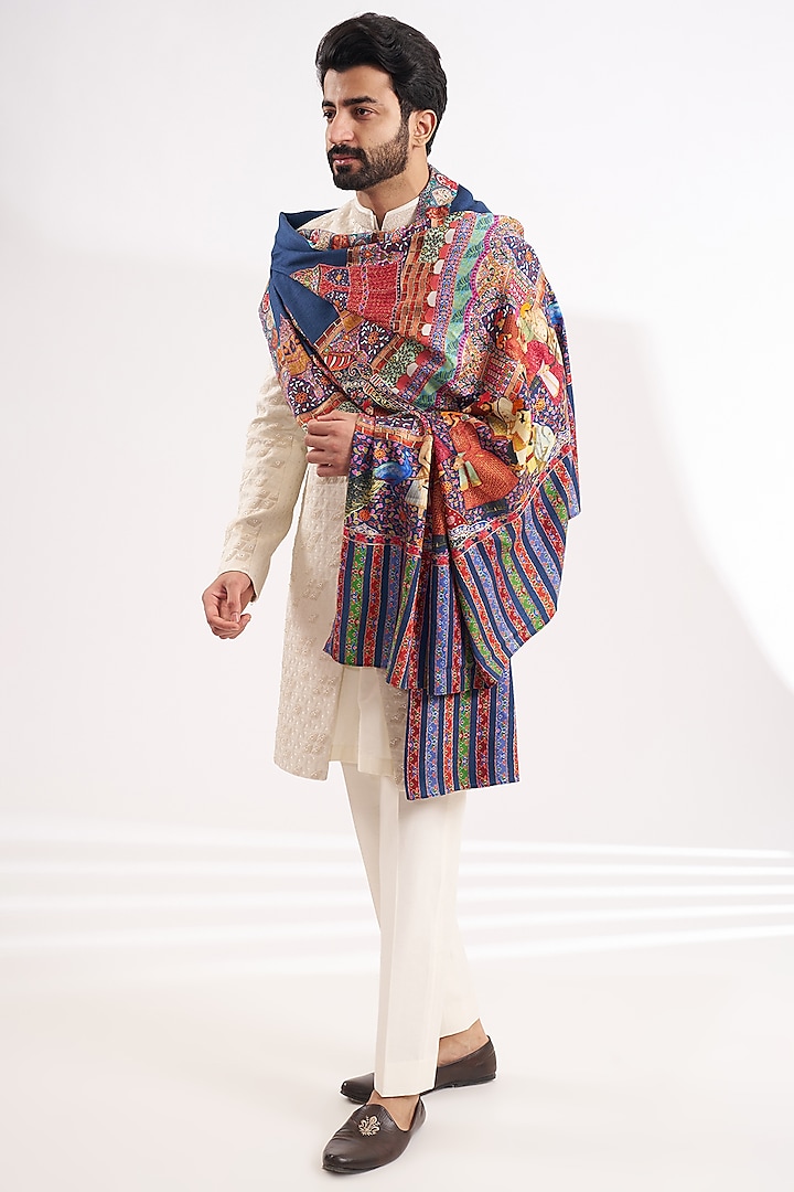 Multi-Colored Viscose Wool Shawl by Qbik Men at Pernia's Pop Up Shop