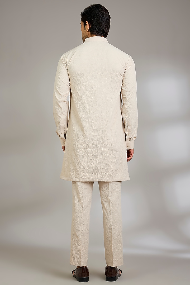 Red Silk Bundi Jacket Set by Qbik Men at Pernia's Pop Up Shop
