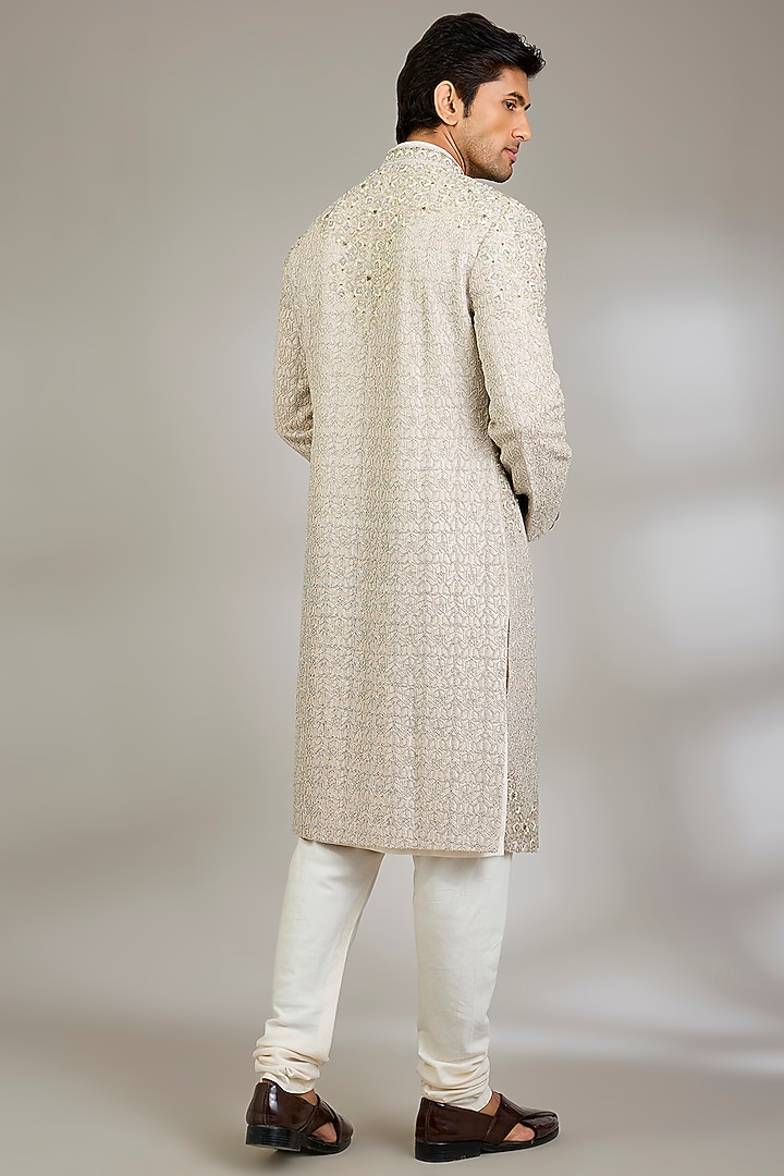 Blush Silk Groom Sherwani Set by Qbik Men at Pernia's Pop Up Shop