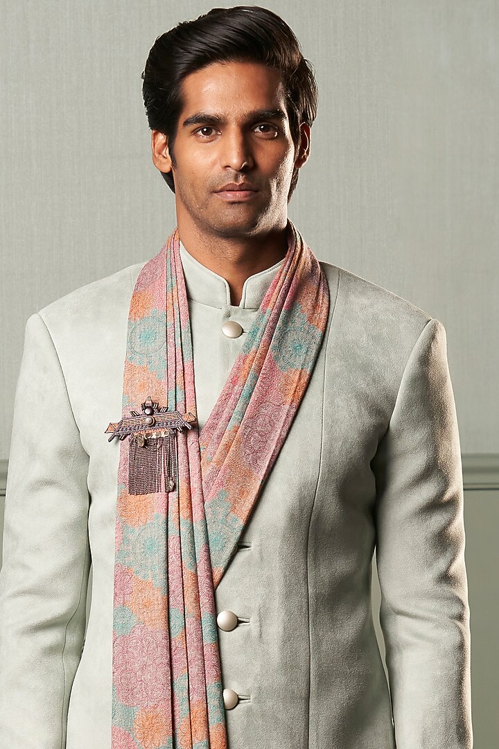 Mint Indowestern Wedding Sherwani Set by Qbik Men at Pernia's Pop Up Shop