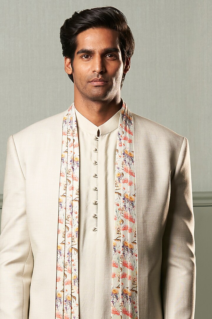Mint Cotton Silk Indo-Western Set by Qbik Men at Pernia's Pop Up Shop