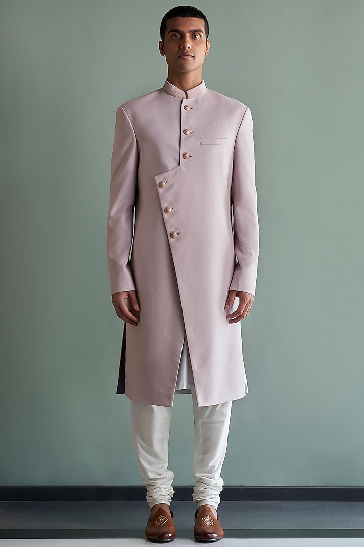 Pink Suiting Wedding Indowestern Set by Qbik Men at Pernia's Pop Up Shop