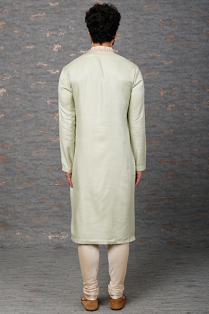 Green Matka Cotton Patch Work Kurta Set by Qbik Men at Pernia's Pop Up Shop