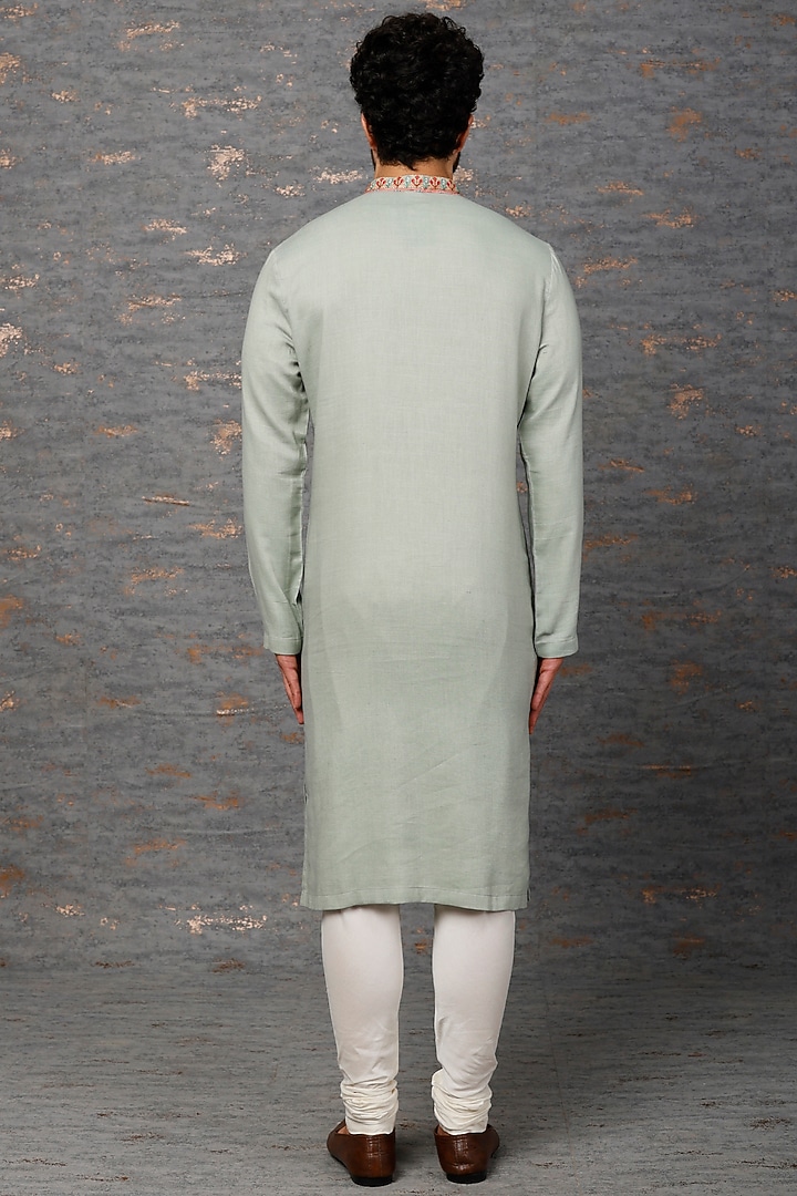 Mint Matka Cotton Patchwork Kurta Set by Qbik Men at Pernia's Pop Up Shop
