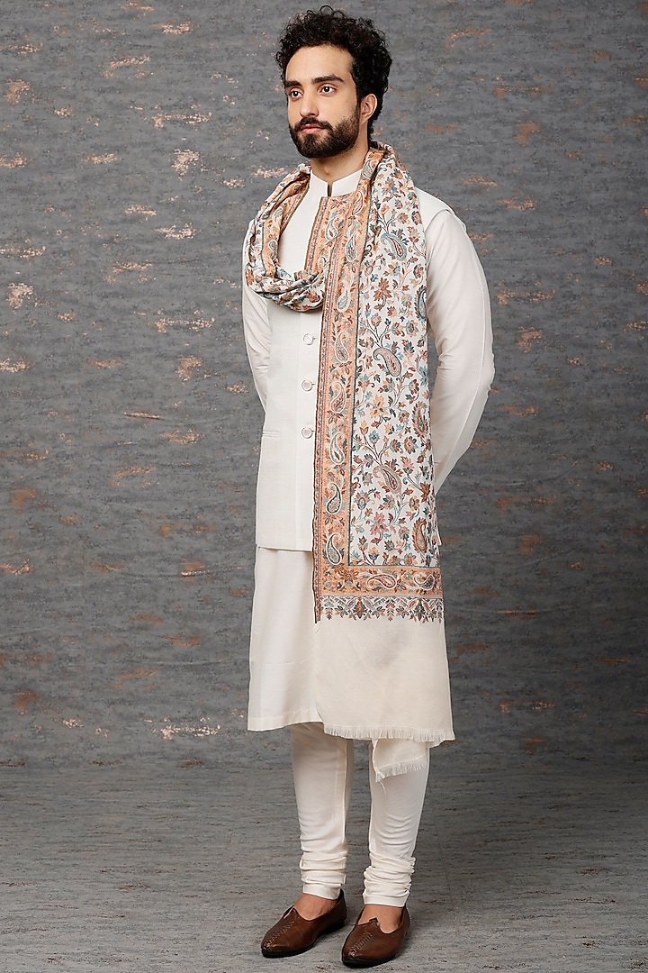 White Matka Cotton Nehru Jacket Set by Qbik Men at Pernia's Pop Up Shop