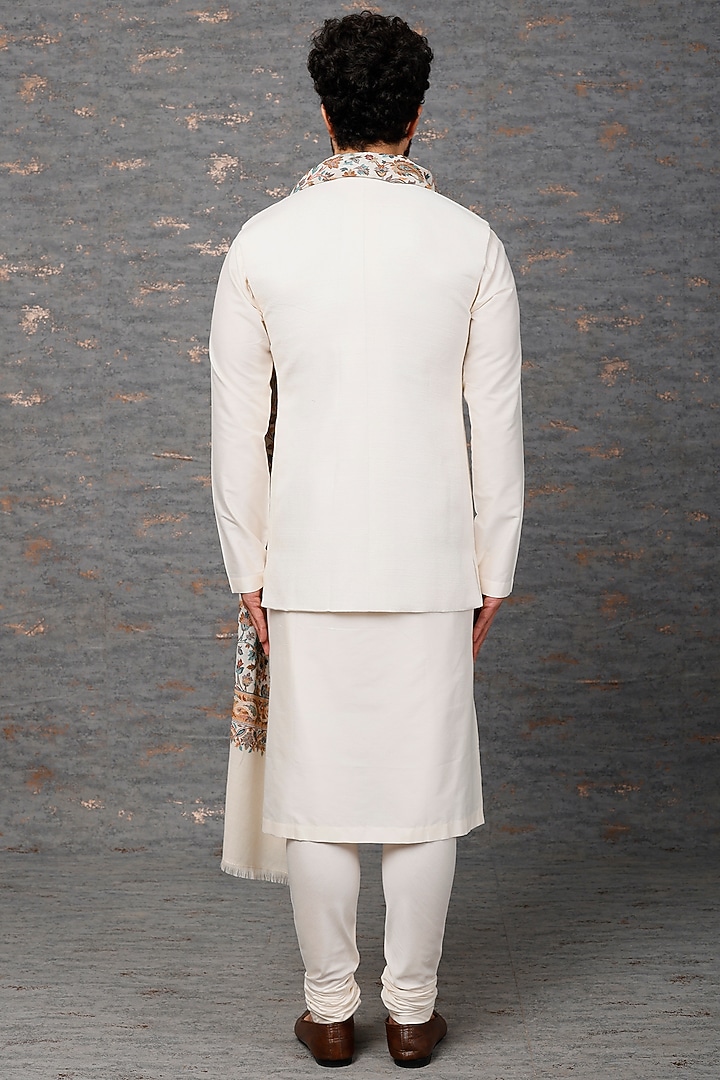 White Matka Cotton Nehru Jacket Set by Qbik Men at Pernia's Pop Up Shop