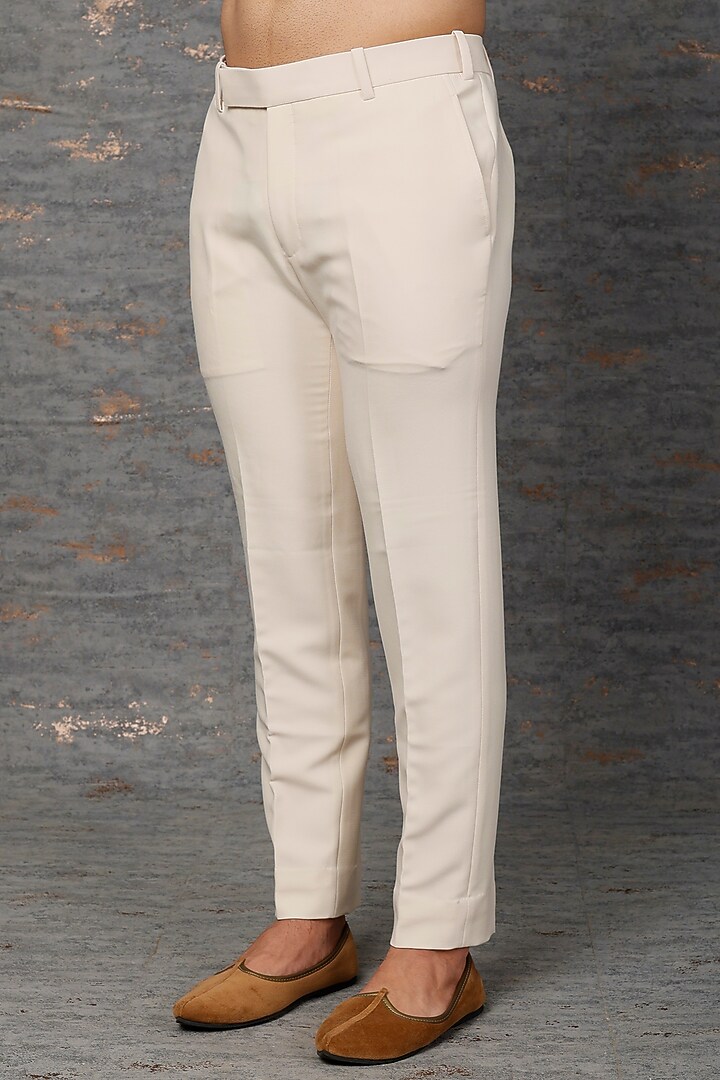 Cream Embroidered Indo-Western Set by Qbik Men at Pernia's Pop Up Shop