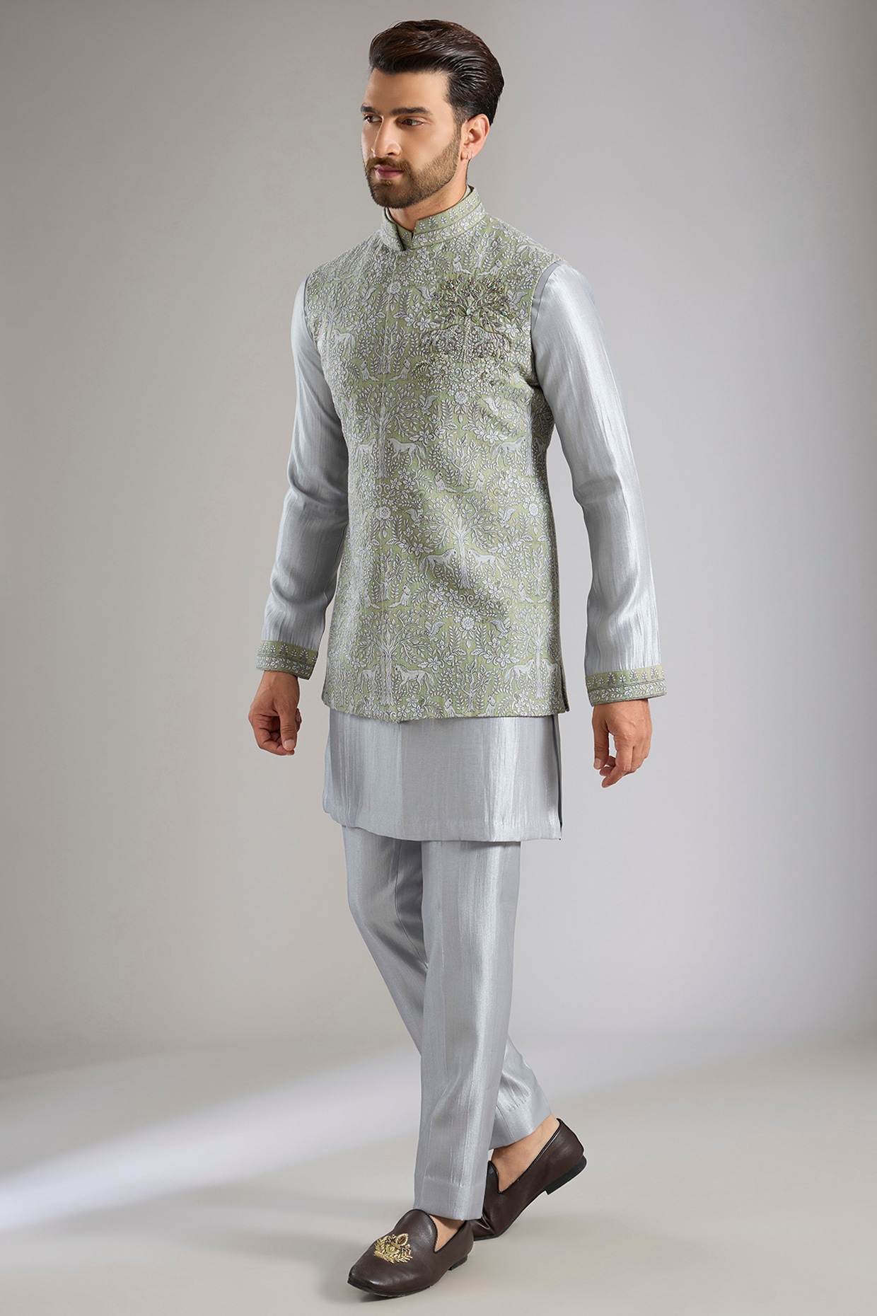 Qbik Pista Silk Bundi Jacket Set