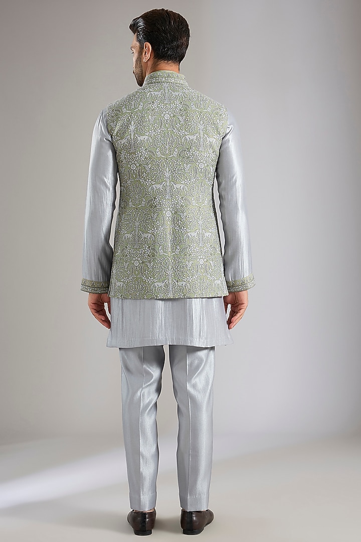 Pista Silk Bundi Jacket Set by Qbik Men at Pernia's Pop Up Shop