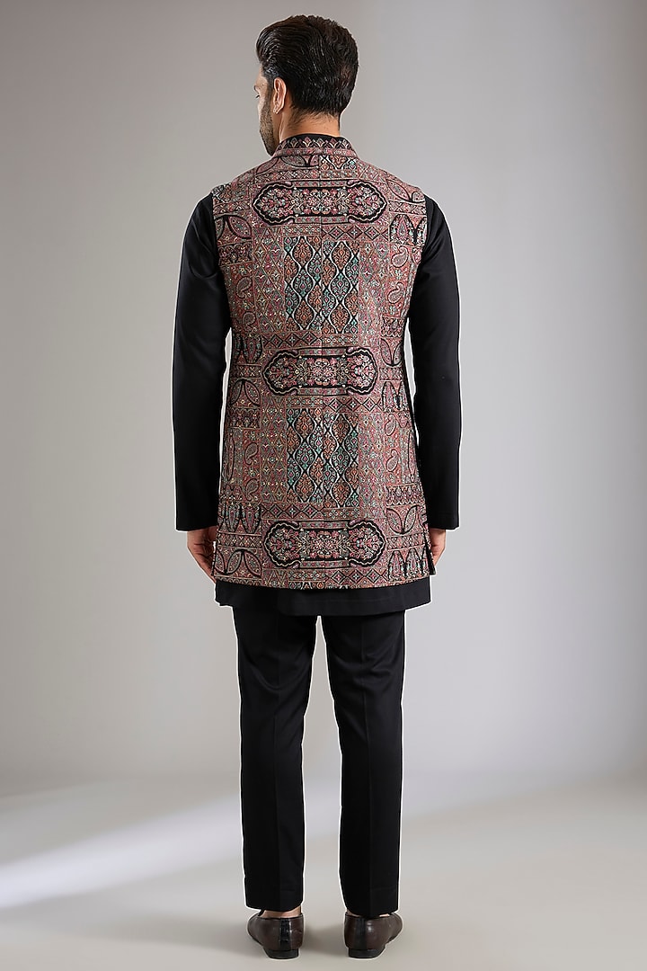 Black Silk Jacket Set by Qbik Men at Pernia's Pop Up Shop